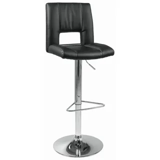 VCM 2er-Set Actona Barhocker Sylvia Lederoptik Schwarz