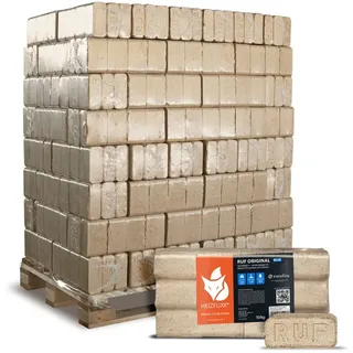 HEIZFUXX Holzbriketts RUF Original Blue Holzbriketts Nadelholz, 960 kg, (Palette, 96-St) 960 kg