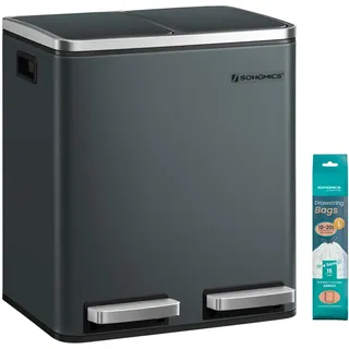 Songmics Mülleimer 30 l Grau