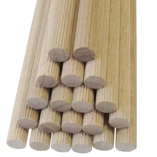 HAGSPIEL Rundstäbe, 10 St. Rundstäbe Dübelstangen Holz Buche 10 mm 100 cm lang, gerillt
