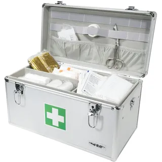 HMF 14701-09 Alu Medizinkoffer, Erste Hilfe Koffer, Tragegriff, 40 x 22,5 x 20,5 cm