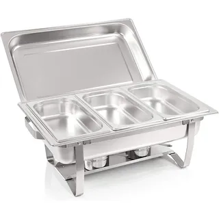 BC-ELEC - F433-3 Speisenwärmer Buffetwärmer 3x GN1/3 bain marie mit Deckel, 60x37x29cm