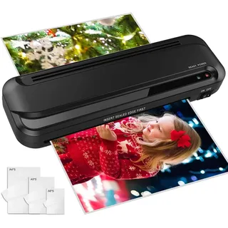 Laminiergerät A4 A5 A6 Laminiermaschinen 220MM/Min Laminator Heiß Laminieren Kurze Aufwärmzeit ABS Funktion Geräuscharm inkl 15 Laminierfolien Eignet für Büro Hause und Schule