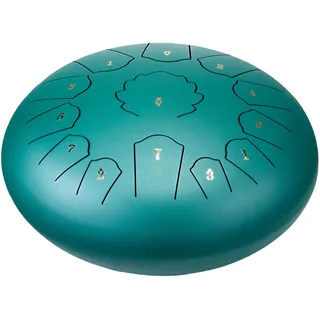 Vevor Zungentrommel 305mm, Steel Tongue Drum 13 Noten, Stahltrommel C-Dur-Tonart, mit 2 Schlägeln & Tragetasche, Handpan-Trommel, Schlaginstrument für Musikunterricht & Yoga, Grün