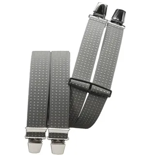 Hosenträger mit 4 extra starken Clips Punkte 4 Farben - Grau