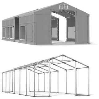5x14x2,5 Industriezelthalle Moskitonetz Werkstattzelt Weidezelt 14x5 grau PVC W