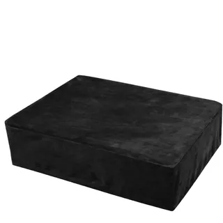 Plattenspieler-Abdeckung, Plüsch-Stoffbezug, weich, kratzfest, kompakt, stilvoll, faltbar, Schutzfolie, Staubschutz für Tischplattenspieler, Heimstudio, 42 x 32 x 13 cm, Schwarz, Blau