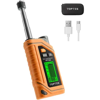 TopTes PT760 Wiederaufladbarer Erdgas-Detektor, Gaslecksuchgerät mit 30 cm ausziehbarem Sonde,%LEL Propanglecksuchgerät mit eingebauter Taschenlampe für Methan, Butan, brennbare Gase für Zuhause
