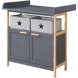 Roba Wickelkommode, Anthrazit, Holzwerkstoff, Stern/Sternzeichen, 1 Fächer, 87x100x75 cm, Babymöbel, Wickelkommoden & Zubehör, Wickelkommoden