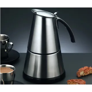 Espressokocher elektrisch Edelstahl 2-4 Tassen 365W silber kabellos