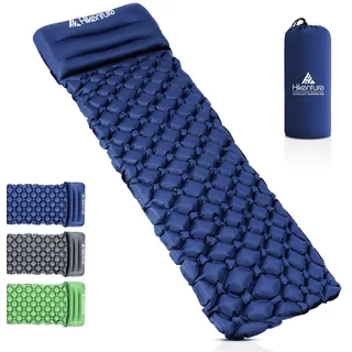 Hikenture Camping Isomatte Kleines Packmaß Aufblasbare Isomatte Ultraleicht - Sleeping Pad für Camping, Reise, Outdoor, Wandern, Strand (Dunkelblau 2)