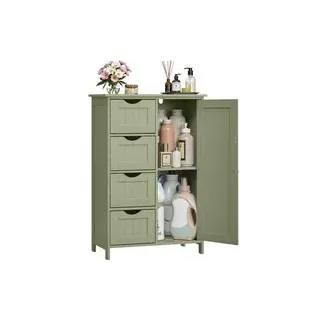 VASAGLE Badezimmerschrank 4 Schubladen 30 x 55 x 82 cm Waldgrün