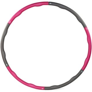 Sporttrend 24® Gymnastikreifen 1,2 kg, 1,5 kg, 1,8 kg | Gewichtsreifen, Bauchmuskeltraining, Fitness, Abnehmbare Segmente (Grau-Pink, 1,5 kg)