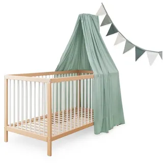 Ehrenkind Ehrenkind® Kinderzimmer-Deko-Set: Baldachin & Wimpelkette für magische Momente | Oeko-TEX Zertifiziert | Kinderzimmer Deko | Baldachin Kinderzimmer | Betthimmel, Jade