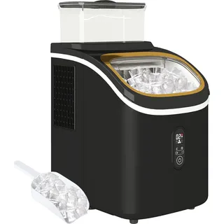 Homcom Eiswürfelmaschine 15 kg/24h Eiswürfelbereiter mit 1,5 L Wassertank, Schaufel, Eisbehälter Ice Cube Maker Maschine mit LED Anzeige Schwarz