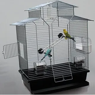 Vogelkäfig,Wellensittichkäfig,Exotenkäfig,60 cm Vogelkäfig Vogelbauer Wellensittich Kanarien Voliere Vogelhaus Käfig IZA 2 II schwarz - Schwarz