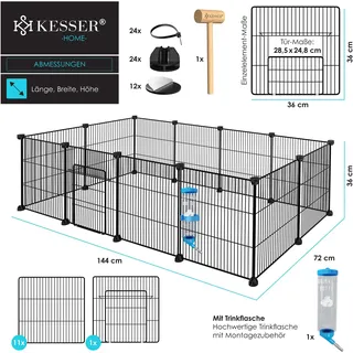Kesser Freigehege XXL 150 x 150 x 70 cm schwarz