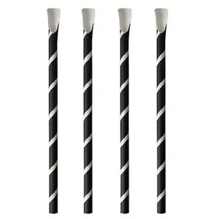 Papstar Strohhalme pure schwarz