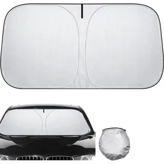 pawarso Sonnenschutz Auto Frontscheibe Faltbar, Silber 140x70cm UV-Blockierung