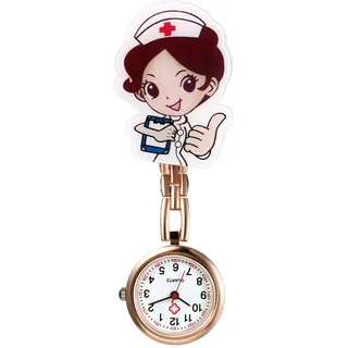 Lancardo Krankenschwesteruhr Set mit Clip Damen Herren Analog Quarz Schwesteruhren für Doktor Pfleger Krankenschwester, Rosegold