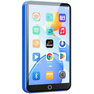 Fanvace 16GB Reproductor MP3 con WiFi Bluetooth, Pantalla IPS táctil 4" | Reproductor de música para niños, Reproductor MP4 Android con Spotify, Audible, Deezer, Externo hasta 512GB, Blue