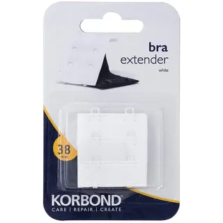 Korbond Doppelhaken-BH-Verlängerung – 1 x 38 mm weiße BH-Verlängerung – maschinenwaschbar – BH-Größe um bis zu 8 cm erhöhen – Bequeme Passform, 110102