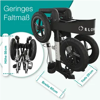 aktivshop Outdoor Rollator Aluminium faltbar mit Sitz Silber