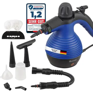 sommertal Dampfreiniger Handgerät SC350 – Kompakter Hand-Dampfreiniger für alles Polstermöbel, Fliesen, Böden, uvm Steam Cleaner mit 350 ml Tank, 110°C Dampf, 3 Bar Druck