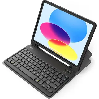 Inateck Tastatur Hülle für iPad 10 Gen. (10,9"), iPad 11 Gen. A16 (2025), iPad Air 11" M3/M2 (2025/2024), Pro 11 Schwarz