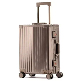 Heuer "STRIPE" Aluminiumkoffer Reisekoffer Hartschale, Champagner, 20 Zoll - Beige