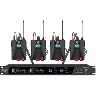D Debra Audio PRO ER-202 UHF Dual Channel Wireless In-Ear-Monitor-System mit Sender und Empfänger für Bühne, Tonstudio, Musiker, Monitoring (4 Bodypack with Transmitter)