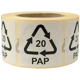 TransPak Etiketten f.Italien Maße 35x35mm Haftpapier weiß, Aufdruck 20 PAP (Wellpappe)