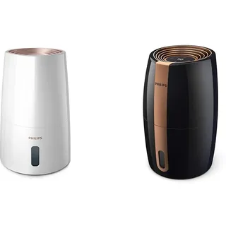 Philips Series 3000 Luftbefeuchter – für Räume bis 45 m2 & Luftbefeuchter 2000 Serie HU2718/10 - Natürliche und hygienische Luftbefeuchtung durch nano-große Wassermoleküle, schwarz/kupfer