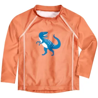 Playshoes Unisex Kinder Langarmshirt Rash-Guard-Shirt, Lang Ocker Dino, 74/80 cm - 74-80