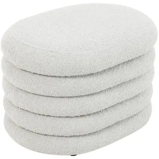 Svita Blossom S Hocker mit Stauraum Sitzhocker Ottomane Boucle-Polster Weiß