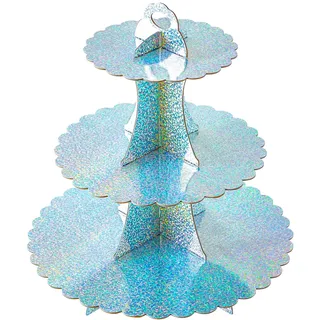Soleebee Tortenständer aus Karton, 3 Etagen Cupcake Ständer Dessert Turm Halter Muffinständer Partyzubehör für Geburtstag Hochzeit Party Kuchen Torten Brötchen Etagere (1 Stück, Bling AB-Farbe)