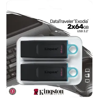 schwarz 64GB, USB-A 3.0, 2er-Pack (DTX/64GB-2P)