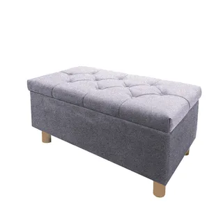 Comfort-Pur Sitzbank Sitzhocker Sitztruhe mit Stauraum Aufbewahrungsbox (Hell Grau Select)