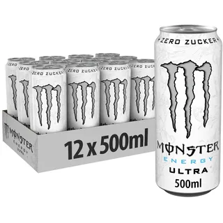 MONSTER ENERGY Monster Ultra White Zero Sugar Energy Drink 12x 500ml