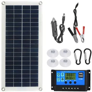 Ailgely Tragbares 300W Solar Flexible Panel Kit 12/24V Schalter USB Ladeschnittstelle Solarplatine mit Controller wasserdichte Solarzellen für Telefon RV Auto