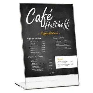 HMF Tischaufsteller 46932, A5, aus Acryl, L-Form, einseitig