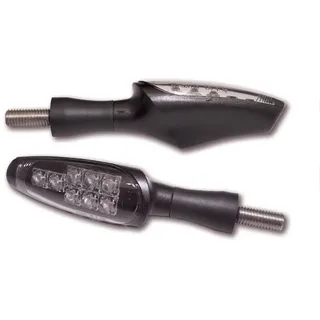 KOSO LED-Blinker Z1, schwarzes Kunststoffgehäuse, getöntes Glas, schwarz