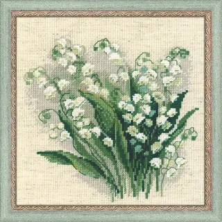 Riolis Stickbild-Set, Motiv Maiglöckchen, Kreuzstich, Lilly Of The Valley (14 Count), c1, Gelb