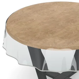 ANRO Transparente Tischdecke Schutzdecke Glasklar Durchsichtig Klarsichtfolie - Marta - 0,3mm Rund 120cm Farbe Weiß