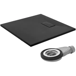 luxebath Quadrat-Duschwanne 80 x 80 cm Kunststoff Schwarz