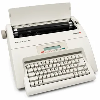 Olympia Schreibmaschine Carrera de Luxe MD | Elektronische Schreibmaschine, Mit Korrekturspeicher | inkl. Farbband | Schriftgröße 10-15 | Automatischer Papiereinzug