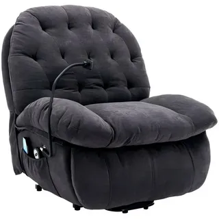 Odikalo Massagesessel Liegestuhl Massagestuhl gepolstert Sessel Loungesitz Blau/Weiss/Grau grau