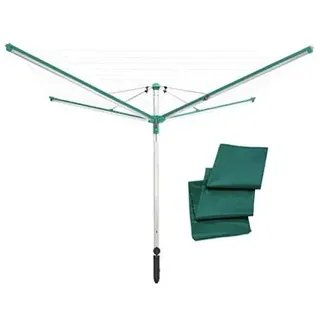 LEIFHEIT Wäschespinne Linomatic 600 deluxe Cover 60m Leinenlänge mit Aufzugseil & Schutzhülle