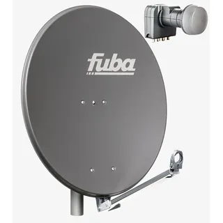 Fuba DAL 804 A Sat Anlage Antenne Schüssel Spiegel Alu Anthrazit DEK 417 Quad LNB 4 Teilnehmer (HDTV-, 4K, 3D-kompatibel)