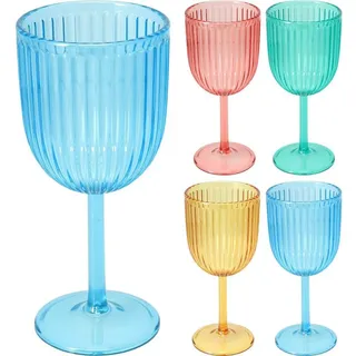 Koopmann Glas Weinglas - aus Kunststoff - ca. 250 ml - 1 Stück, 1-tlg., Kunststoff blau|gelb|rot